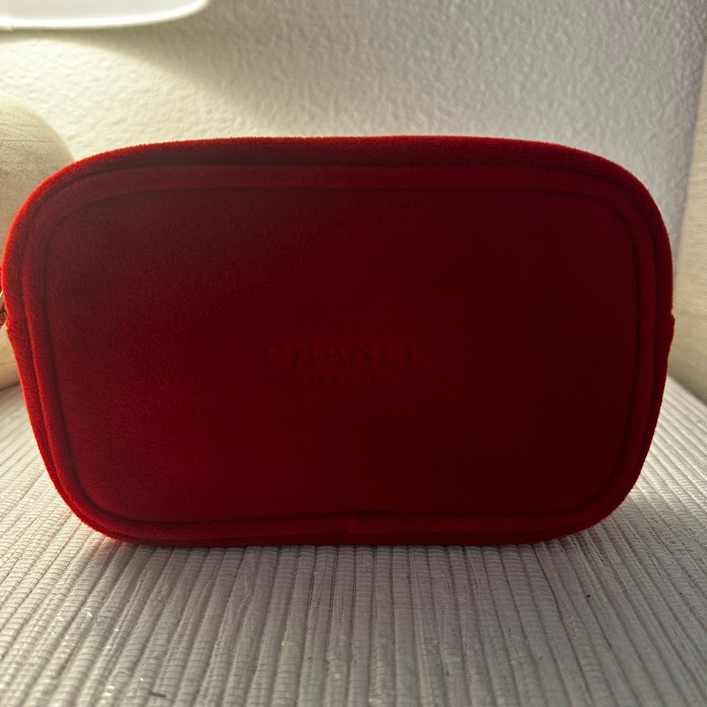 CHANEL Red Holiday Cosmetic Bag